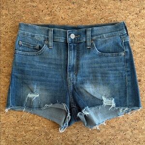 Levi's Blue Ripped Jean Shorts